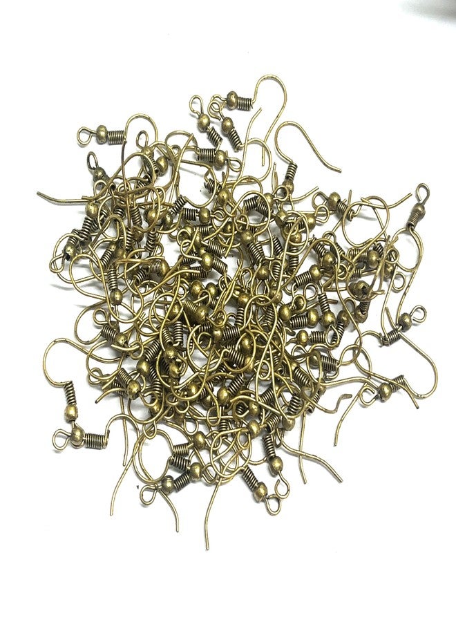 Excellentcrafts 100Pcs Earring Hooks for Jewelry Making � Fish Hook Ear Wires in Gold, Silver, Bronze, Rose Gold, Black � DIY Earring Making Kit for Women, Crafters & Beginners � 50 Pairs (Bronze Antique) - Image 1